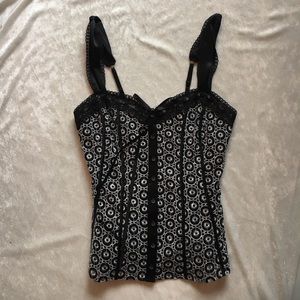 Bebe Corset, Adjustable Tank, Black &a White